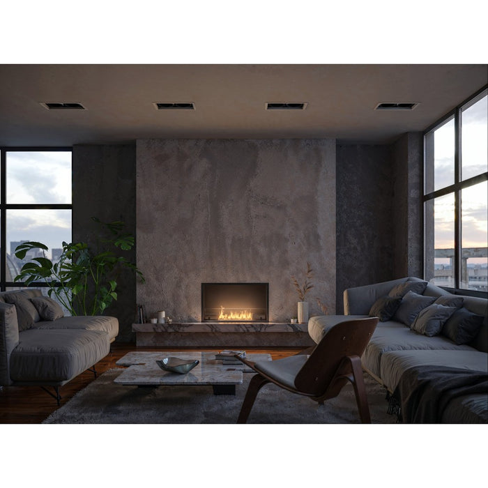 Caminetto a Bioetanolo Inside Black 800 da Incasso - Nero Opaco, con Vetro, Bruciatore 1L, Design Moderno