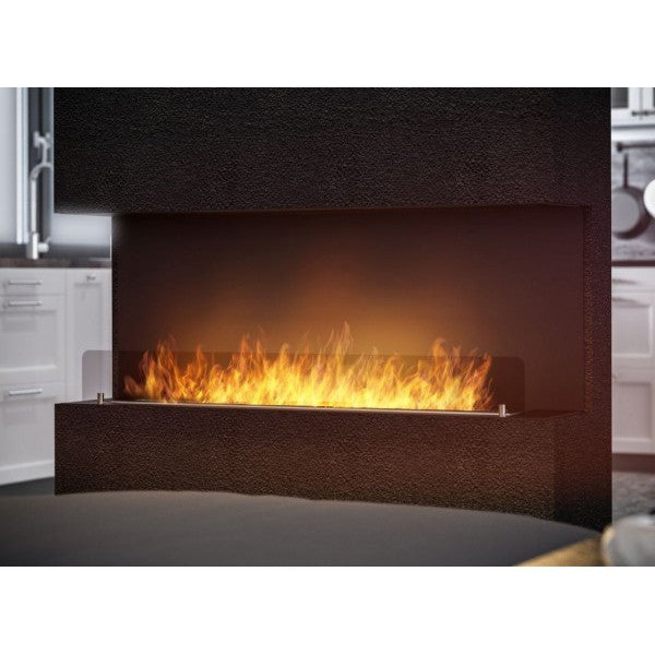 INSIDE C VERS1 - Biocamino Trifacciale cm 120 Camino A Bioetanolo Da Incasso - Bruciatore Lineare 100cm / Capienza 3L