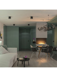 Caminetto a Bioetanolo Da Incasso di Design C800 V1 con Vetro Aperto su 3 Lati Bruciatore da 0,7 Litri