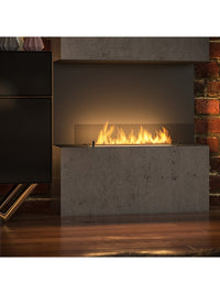 Caminetto a Bioetanolo Da Incasso di Design C800 V1 con Vetro Aperto su 3 Lati Bruciatore da 0,7 Litri