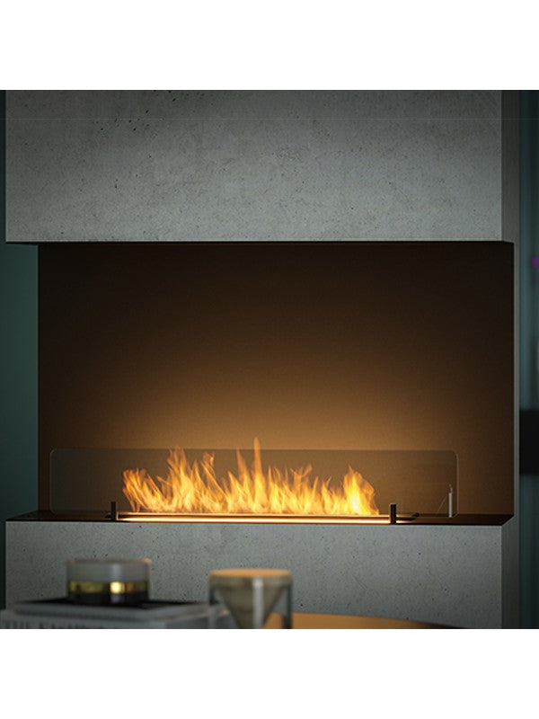 Caminetto a Bioetanolo Da Incasso di Design C800 V1 con Vetro Aperto su 3 Lati Bruciatore da 0,7 Litri