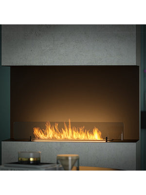 Caminetto a Bioetanolo Da Incasso di Design C800 V1 con Vetro Aperto su 3 Lati Bruciatore da 0,7 Litri