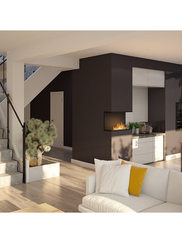 INSIDE C VERS2 - Biocamino Trifacciale Camino A Bioetanolo Da Incasso cm 80 - Bruciatore Onda 50cm / Capienza 1L