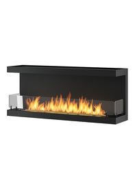 Caminetto a Bioetanolo Da Incasso di Design C1200 V.3 con Vetro Aperto su 3 Lati Bruciatore da 3 Litri