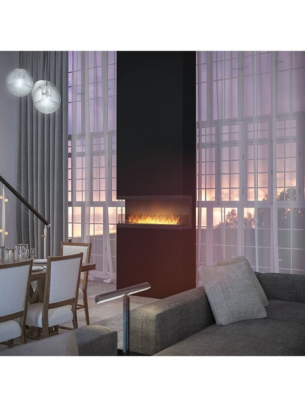 Caminetto a Bioetanolo Da Incasso di Design C1200 V.3 con Vetro Aperto su 3 Lati Bruciatore da 3 Litri