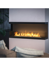 Caminetto a Bioetanolo Da Incasso di Design C1200 V.3 con Vetro Aperto su 3 Lati Bruciatore da 3 Litri