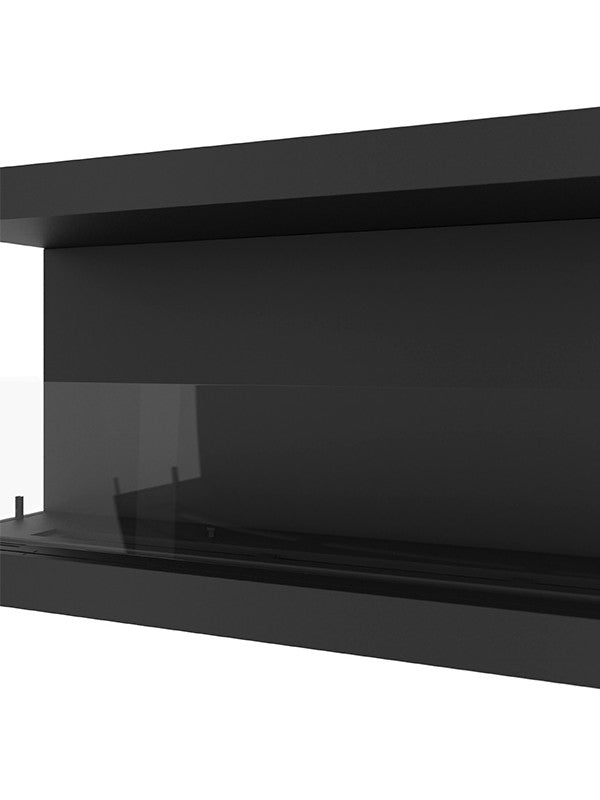 Caminetto a Bioetanolo Da Incasso di Design C1200 V.3 con Vetro Aperto su 3 Lati Bruciatore da 3 Litri