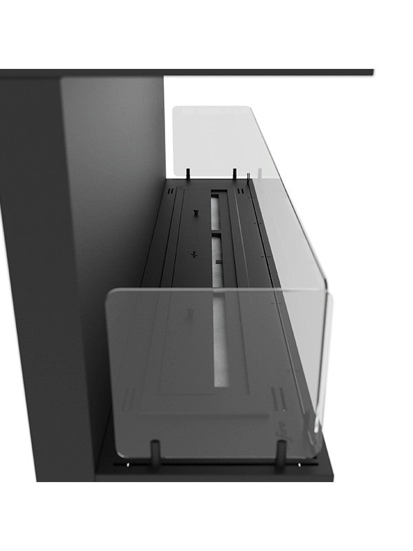Caminetto a Bioetanolo Da Incasso di Design C1200 V.3 con Vetro Aperto su 3 Lati Bruciatore da 3 Litri