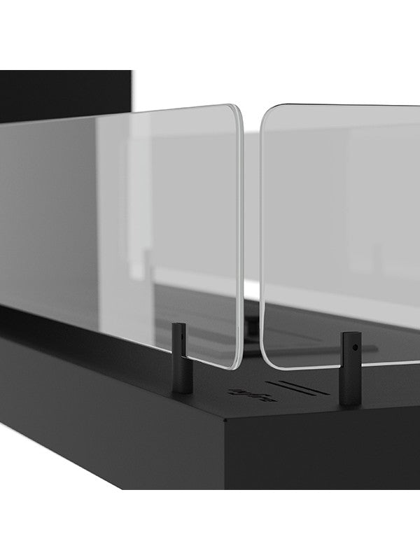 Caminetto a Bioetanolo Da Incasso di Design U1000.1 con Vetro Aperto su 3 Lati Bruciatore da 0,7 Litri