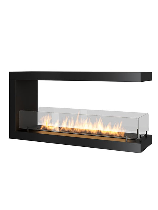 Caminetto a Bioetanolo Da Incasso di Design U1000.2 con Vetro Aperto su 3 Lati Bruciatore da 2 Litri