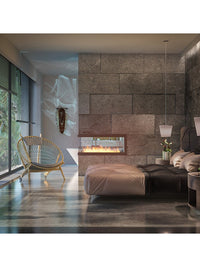 Caminetto a Bioetanolo Da Incasso di Design U1200 con Vetro Aperto su 3 Lati Bruciatore da 3 Litri