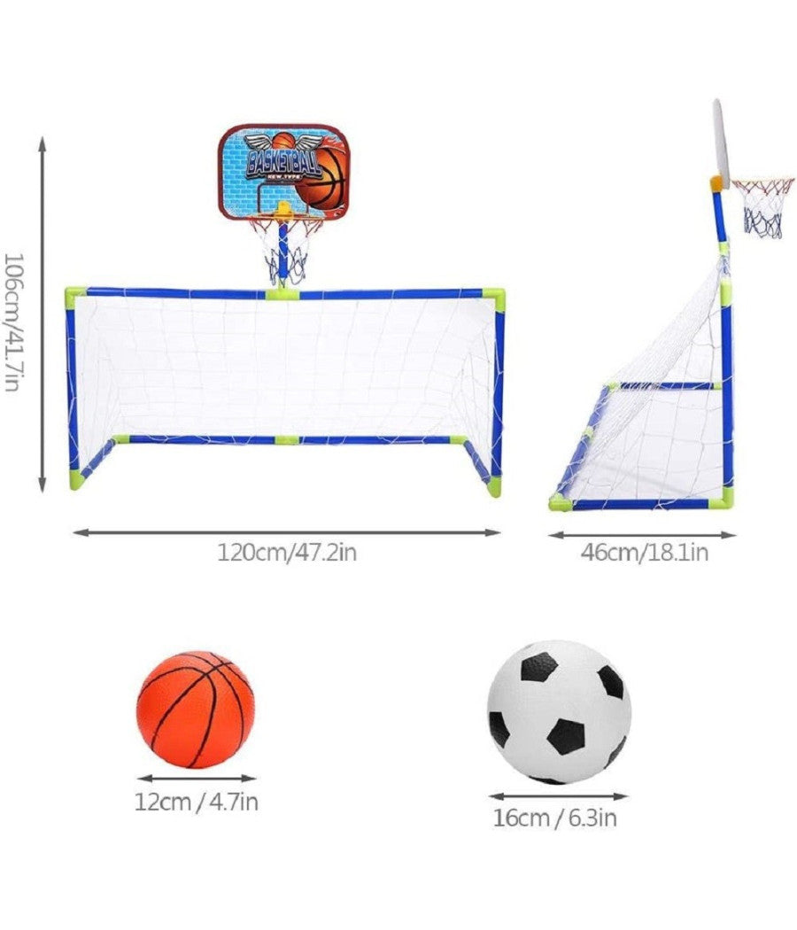 Insieme Sport Di Pallacanestro Calcio Pieghevole Portatile Bambini Pompa Regalo         