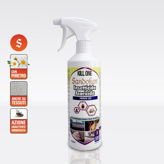 Insetticida Acaricida anche per Tarme dei vestiti in armadio Formato 500 ml- 2 Pezzi