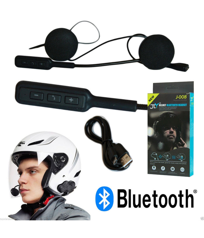 Interfono Bluetooth Impermeabile Per Casco Moto Mp3 Bt Microfono Auricolari         