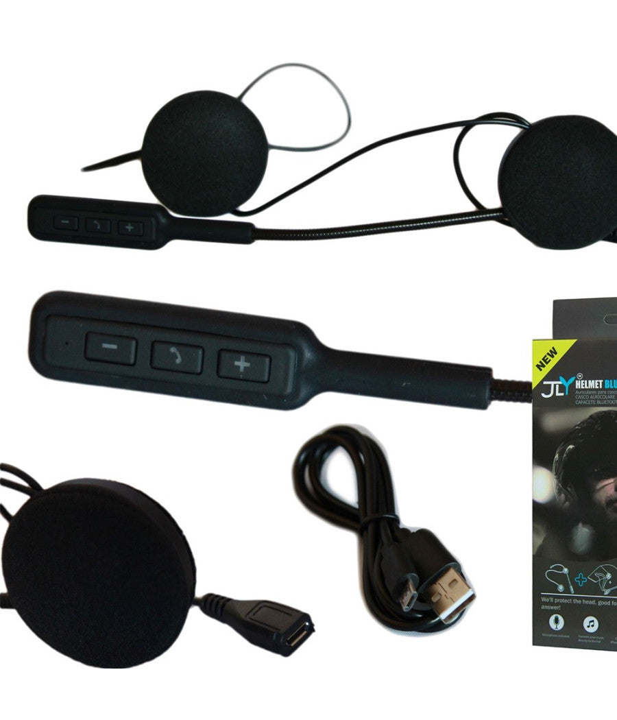 Interfono Bluetooth Impermeabile Per Casco Moto Mp3 Bt Microfono Auricolari         