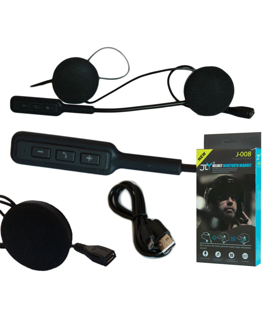 Interfono Bluetooth Impermeabile Per Casco Moto Mp3 Bt Microfono Auricolari         