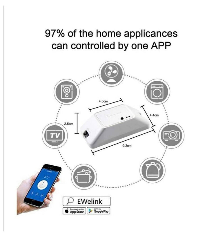 Interruttore 10a Wifi Sonoff Casa Compatibile Amazon Alexa Google Home Basicr3         