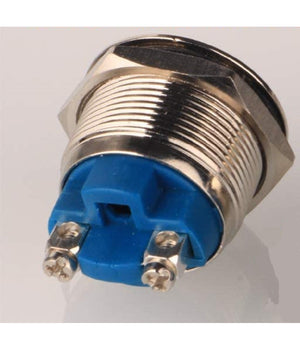 Interruttore A Pulsante 22mm Autobloccante Terminali A Vite Acciaio Testa Piatta         