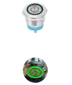 Interruttore A Pulsante A 4 Pin 22mm Con Segnale Luminoso Di Alimentazione Verde         