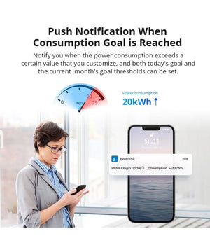 Interruttore Intelligente Misuratore Di Consumo Wifi Smart Switch Sonoff Powr316         