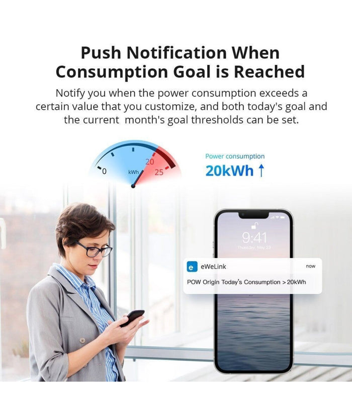 Interruttore Intelligente Misuratore Di Consumo Wifi Smart Switch Sonoff Powr316         