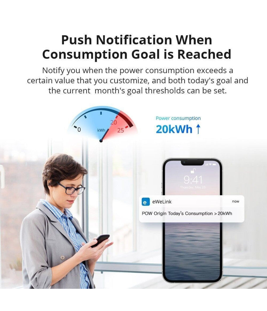 Interruttore Intelligente Misuratore Di Consumo Wifi Smart Switch Sonoff Powr316         