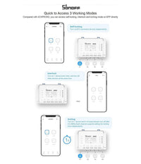 Interruttore Intelligente Sonoff 4chr3 Wi-fi Smart Switch A 4 Canali Alexa Google         