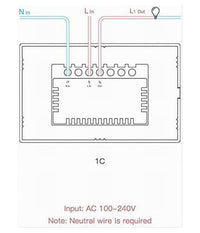 Interruttore Luce Parete Smart Home Touch Wireless Wifi A 1 Canale Sonoff T0us1c         