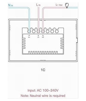 Interruttore Luce Parete Smart Home Touch Wireless Wifi A 1 Canale Sonoff T0us1c         