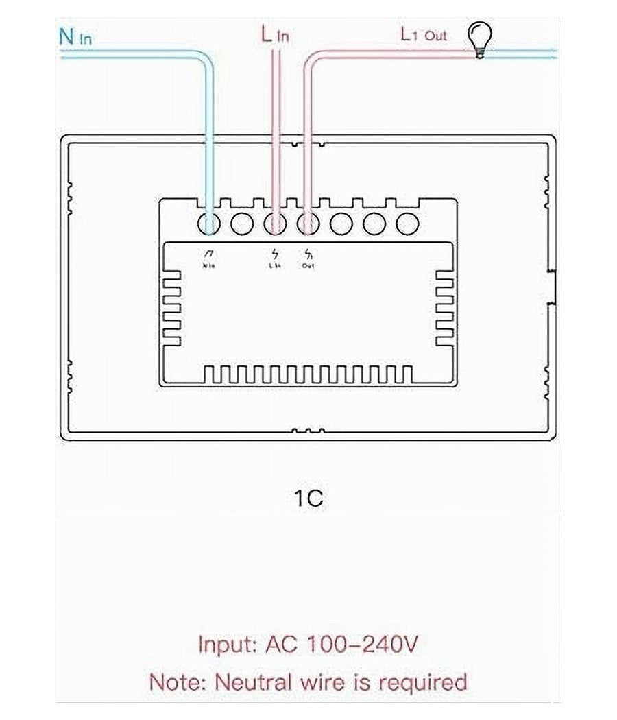 Interruttore Luce Parete Smart Home Touch Wireless Wifi A 1 Canale Sonoff T0us1c         