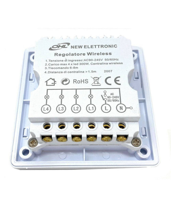 Interruttore Luci Led Con Telecomando Wireless Controllo Remoto 4 Canali 220v         
