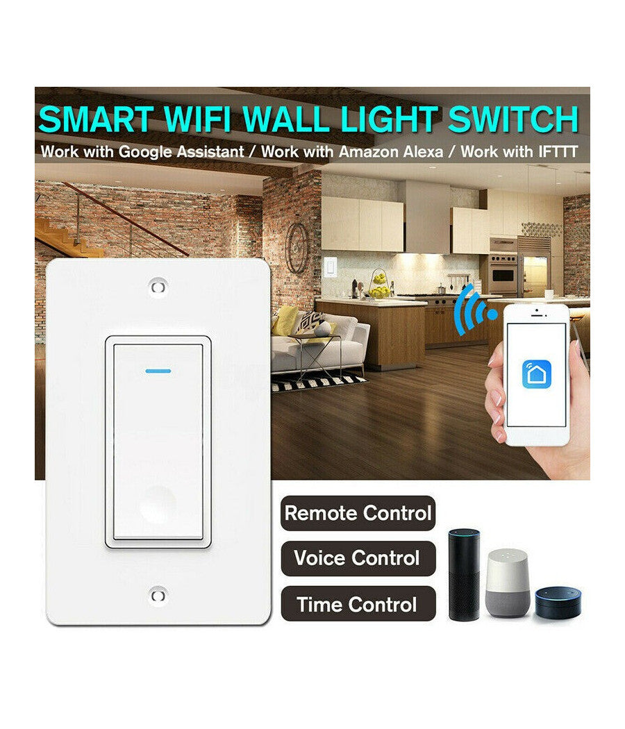 Interruttore Luci Smart Wifi Compatibile Con Alexa Google Ifttt Controllo Vocale         