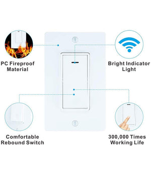 Interruttore Luci Smart Wifi Compatibile Con Alexa Google Ifttt Controllo Vocale         