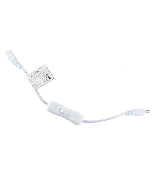 Interruttore Per Strip Striscia Led Connettore Dc 12v-24v 12a Pulsante S-12v-02  Bianco       