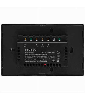 Interruttore Sonoff Smart 2 Canale Controller Wireless Placca Touch Domotica T3us2c         