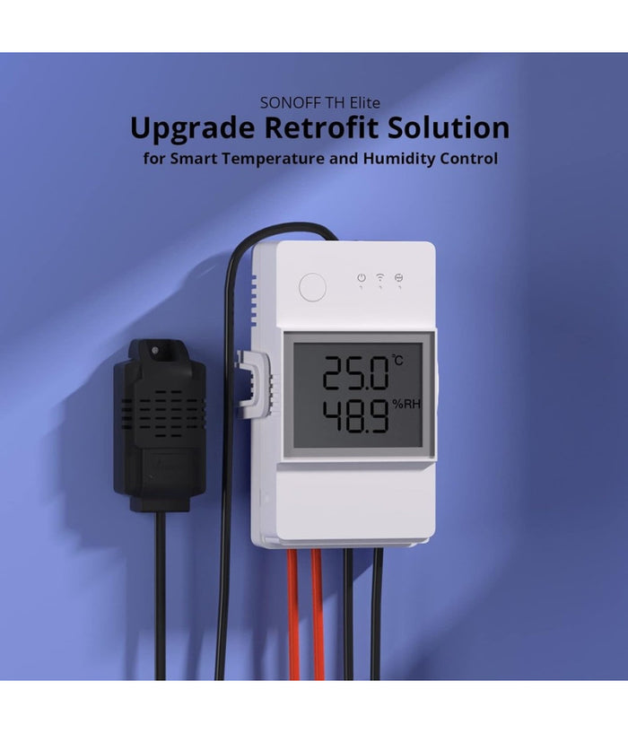 Interruttore Wifi Intelligente Th Elite 20a Per Temperatura Umidità  Sonoff Thr320d         