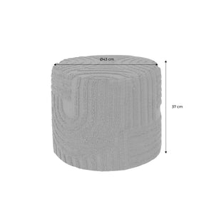 Pouf rotondo in bouclé tuftato, verde kaki