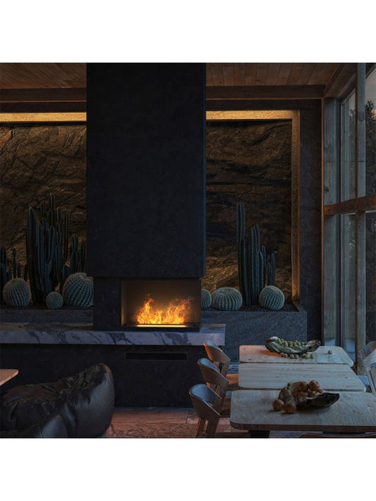 INVAPO CORNER 800 - Camino a vapore acqueo a LED multicolore angolare con riempimento automatico apertura destra