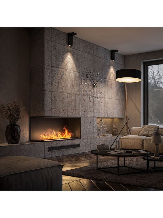 INVAPO CORNER 1200 - Camino a vapore acqueo a LED multicolore angolare apertura sinistra