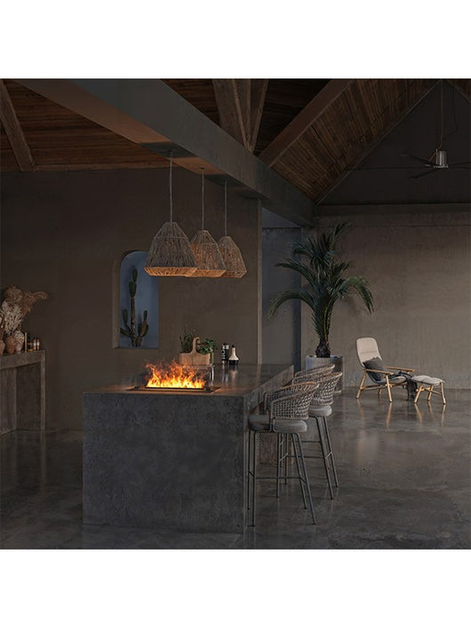 Camino Bruciatore da incasso a vapore acqueo a LED multicolore 70 cm INVAPO INSERT