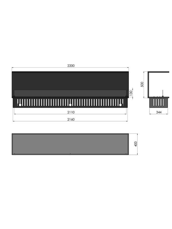 INVAPO INSIDE C 2200 - Camino a vapore acqueo a LED multicolore con riempimento automatico