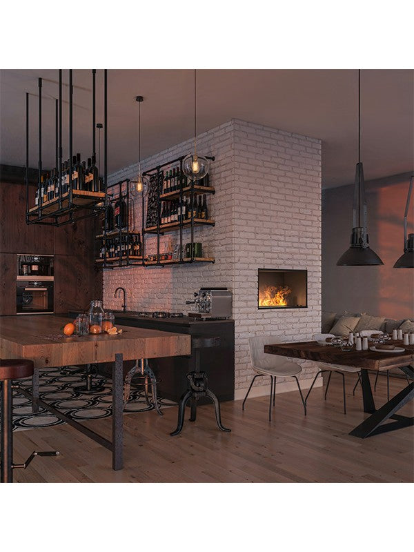 Camino a vapore acqueo a LED multicolore 80 cm INVAPO INSIDE 