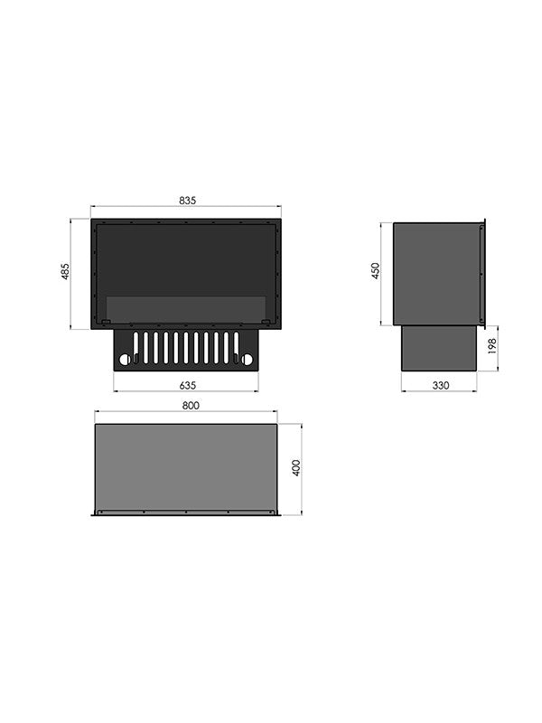 Camino a vapore acqueo a LED multicolore 80 cm INVAPO INSIDE 