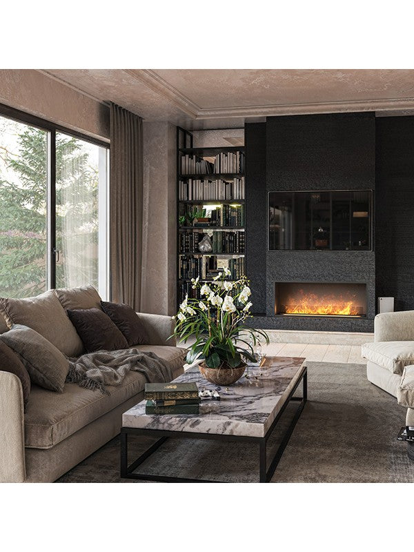 Camino a vapore acqueo a LED multicolore 120 cm INVAPO INSIDE con riempimento automatico