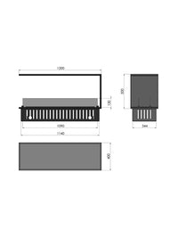 INVAPO U1200 - Camino a vapore acqueo a LED multicolore trifacciale