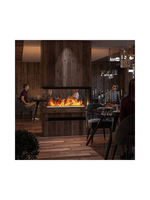 INVAPO U1200 - Camino a vapore acqueo a LED multicolore trifacciale con riempimento automatico