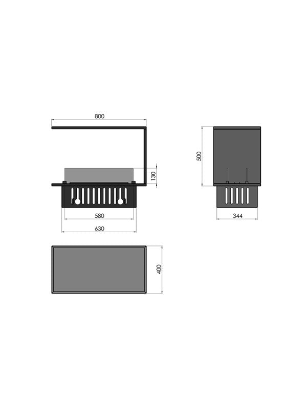 INVAPO U800 - Camino a vapore acqueo a LED multicolore trifacciale con riempimento automatico