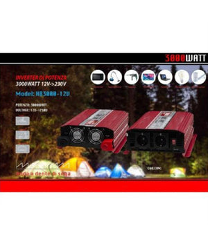 Inverter 12v A 230v 3000w Di Potenza Convertitore Camper Auto Maxtech Hb3000-12v         