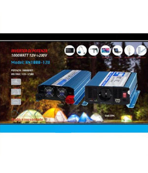 Inverter 12v A 230v Camper Auto 1000w Di Potenza Onda Sinusoidale Hn1000-12v Maxtech         