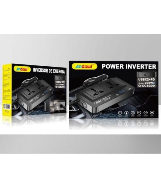 Inverter Di Alimentazione Auto 300w Con 2 Porte Usb Per Caricabatterie Q-cc8200         